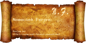 Nemecsek Ferenc névjegykártya